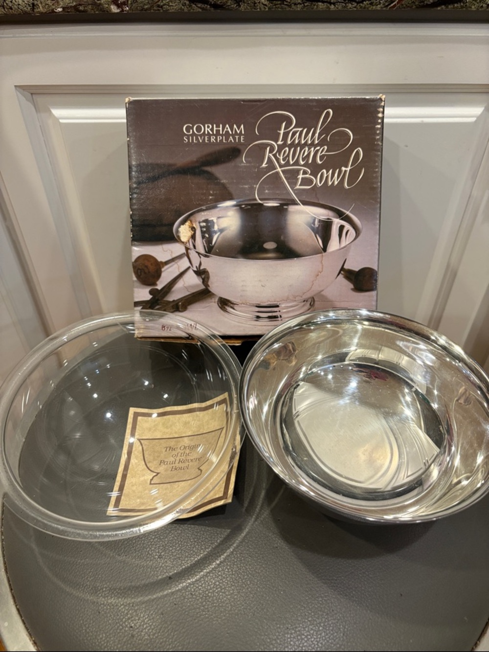 Gorham Paul Revere Bowl YC779 Unused Silverplated Footed 6.5" w/ Plastic Liner